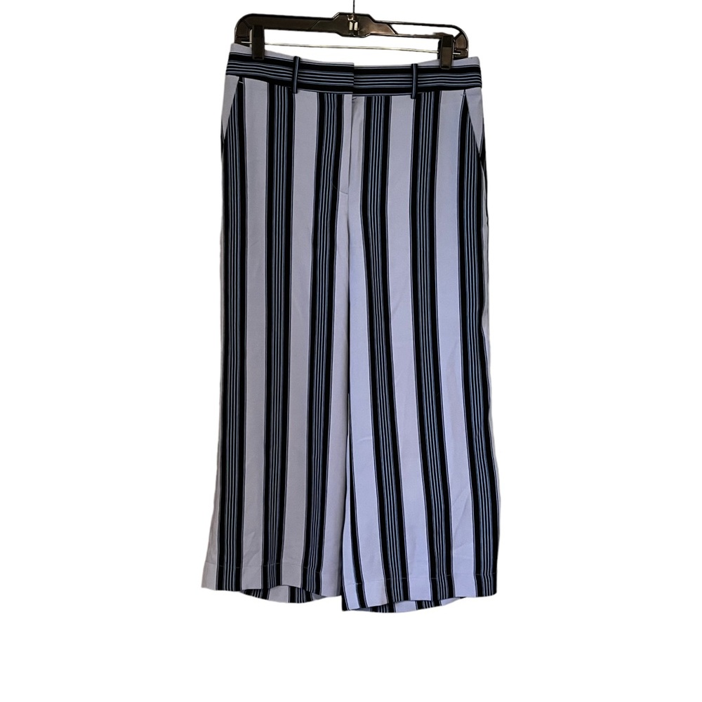 Ann Taylor LOFT Striped Crop Wide Leg Trousers, Sz 8P (missing tie sash) - Picture 4 of 12